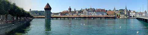 a covered bridge in Luzern