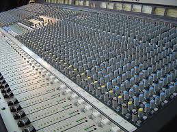 Photo of a mixing soundboard