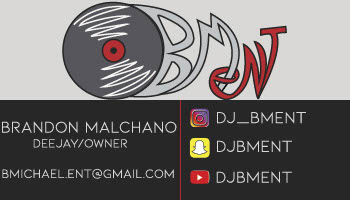 business card for a djing company