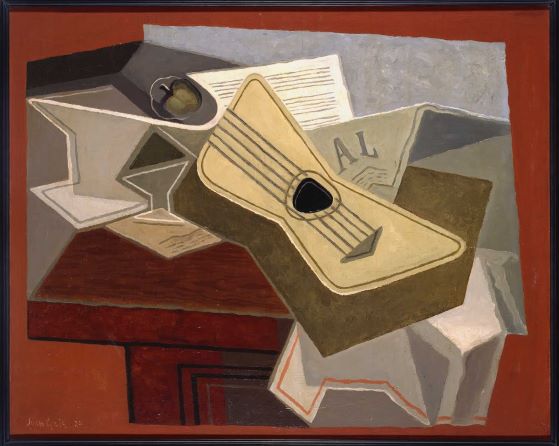 photo of a painting of a guitar