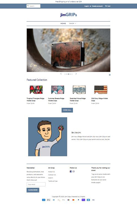 image of Jim Grips Website