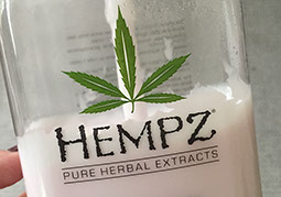 Hempz lotion bottle with logo