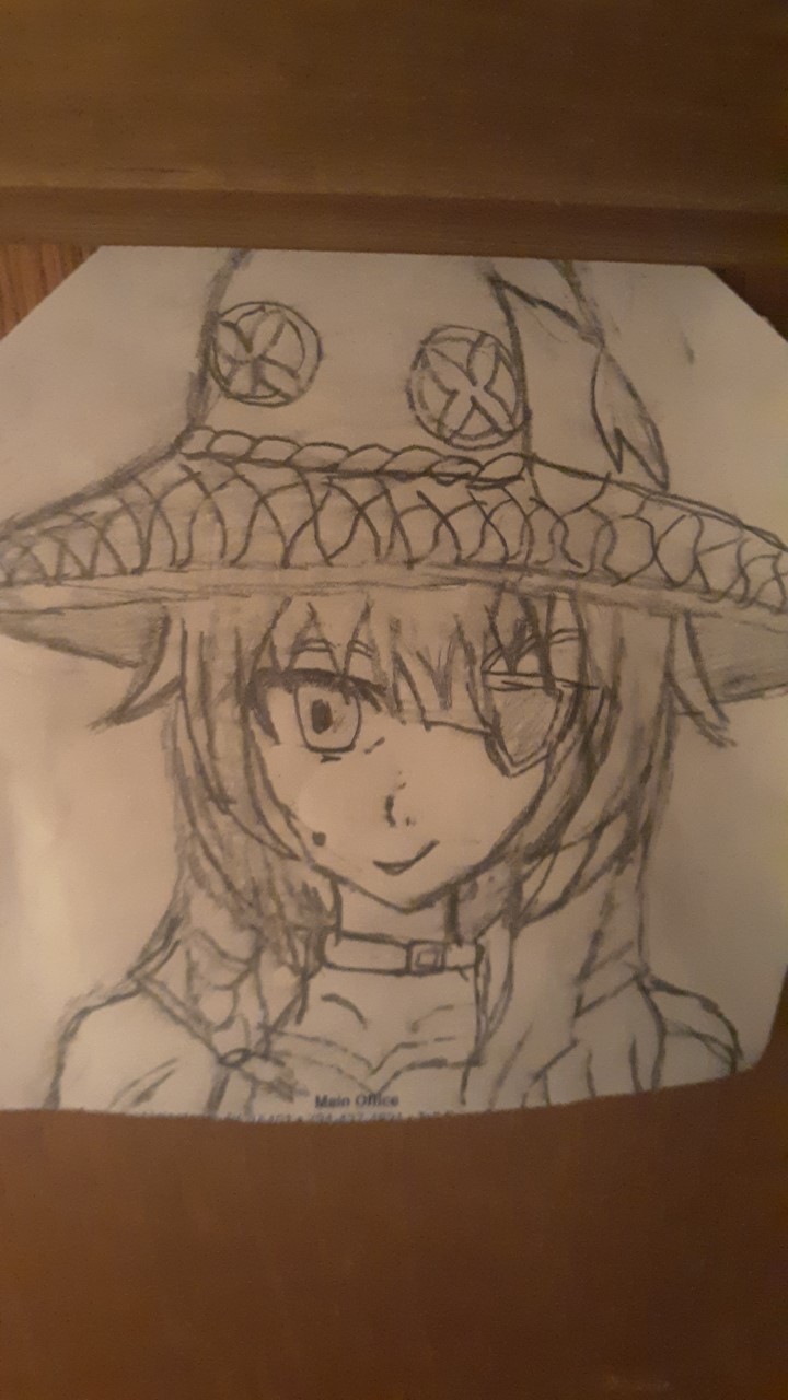 A drawing of a witch