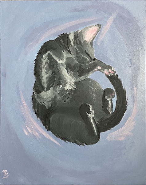 painting of a cat